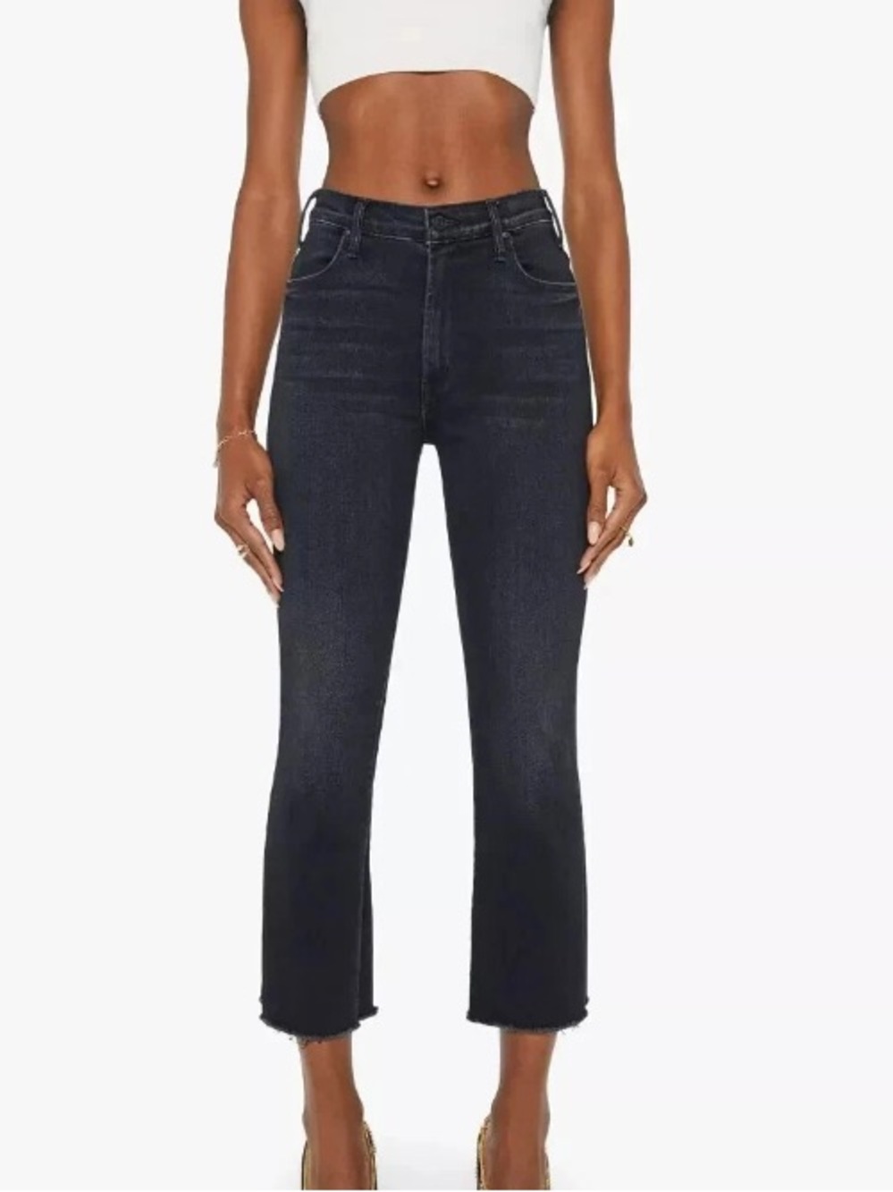 MOTHER The Hustler Ankle Fray Jeans Night in Paris Size 24